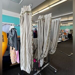 Set of Four linen boho drapes 80”